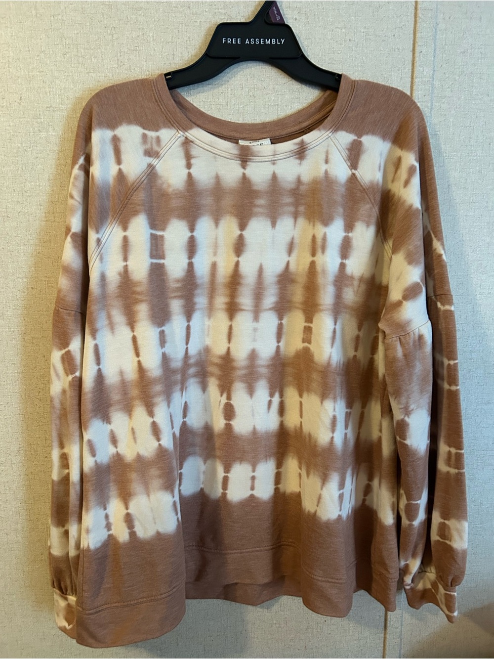 Knox Rose Tie-Dye Crewneck Sweater - Brown & Cream